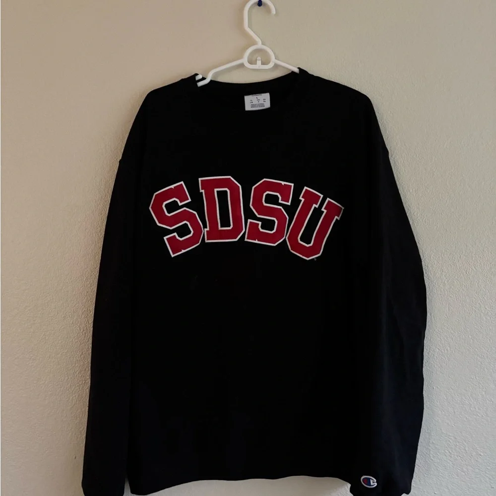 Champion Black and Red SDSU Crewneck Sweater - Picture 1 of 2
